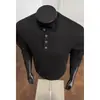 2026 HT26568 modelo falso modificado talla larga talla grande camiseta de manga larga con cuello Henley S-5X HT261011-Especial P18