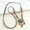 Nueva Colección de Collares: Accesorios de Cerámica Estilo Étnico Vintage para Suéteres, Colgantes Sencillos y Versátiles para Combinar con la Ropa