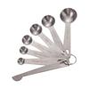 Fabricante de fonte, conjunto de 6 colheres medidoras de aço inoxidável, 18/8 colheres medidoras de cozinha doméstica, colher medidora de cozimento, colher medidora de líquidos