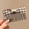 Pente invertido requintado e fofo para penteados estilo princesa, presilhas laterais para cabelo para mulheres, acessórios de cabelo com laço estilo coreano e presilhas de cabelo da moda para estilizar e arrumar fios soltos