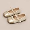 Sapatos de Couro para Meninas 2024 Primavera e Outono novos sapatos infantis sapatos de princesa para meninas sola macia sapatos mocassim sapatos de camada única modernos