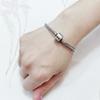 Metal Acero Inoxidable Impermeable Sin Color Joyería de Mano para Hombres y Mujeres diy Pan Familia Hueso de Serpiente Cadena para Usar Pulsera de Botón