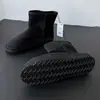 Moda Otoño 2026 Nuevas Botas de Nieve para Hombre de Gamuza Slip-on Talla Grande Suela Plana Botines Cortos con Forro de Piel