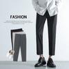 Calças Tendência Estilo Coreano Masculino Nova Chegada Primavera e Verão Calças Cropped Masculinas Calças Falsas Slim-Fit Calças Casuais