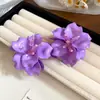 Pendientes de Flor de Cristal Acrílico Transfronterizos Europeos y Americanos Aguja de Plata Pendientes de Temperamento Dulce Pendientes de Lujo Ligero Gama Alta Venta al por Mayor
