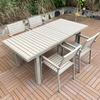 Mesa y silla de madera plástica para exterior, patio, exterior simple, villa, jardín exterior, ocio, balcón, cafetería, B & B, mesa y silla