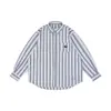 Nanxia Disfarce 2025 Outono Novo Estilo Japonês Tendência Camisa Listrada Bordada com Letras Camisa Casual Casual para Casal Retrô