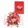 Popular Tarjeta Pop-Up 3D Creativa de San Valentín con Clavel Giratorio de Regalo para Bendecir a Mamá, Venta al por Mayor Transfronteriza