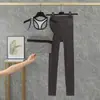 Ropa Deportiva a Prueba de Golpes con Espalda en I para Mujer, Conjunto de Ropa Deportiva de Color Contrastante y Espalda Bonita para Correr y Yoga, Dos Piezas Estilo Nuevo
