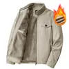 Chaqueta con Cuello Alto de Lana de Cordero, Chaqueta Casual para Hombres, de Mediana Edad y Mayores, Abrigo de Algodón, Nuevo Producto de Otoño e Invierno, Algodón Puro, Estilo Retro, Forro Polar