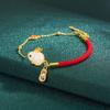 Coelho de Jade Fio Vermelho Nafu Pulseira Luz Luxo Alto Padrão Moda Nacional Acessórios Pulseira Presente Coelho do Zodíaco Celebridade da Internet Moda Alto Luxo