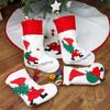 Novas decorações de Natal Branco Estilo Nórdico Bordado Velho Meia de Natal Saco de Doces Meias de Natal Saco de Presente