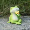 Adorno personalizado de rana linda, maceta con decoración de agua corriente, paisajismo de patio, micro paisajismo de jardín de resina, decoración de acuario