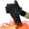 En stock estilo popular guantes bbbq para barbacoa 800 grados a prueba de fuego retardantes de llama aislamiento térmico guantes resistentes a altas temperaturas para horno microondas