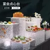 Soporte de Exhibición de Mesa de Postres de Acrílico Boda Banquete de Comida Fría Mesa de Descanso para el Té Soporte de Postres y Snacks Columna de Cristal