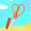 Tijeras Escolares de Acero Inoxidable con Escala, Tijeras de Oficina Seguras, Tijeras de Plástico con Goma y Funda, Tijeras para Niños, Transfronterizo