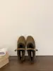 Zapatos planos de ante peludo estilo hada para mujer, nuevo estilo otoño e invierno 2025, zapatos Mary Jane cálidos de felpa, zapatos Birkenstock, zapatos de algodón