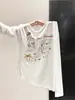 Camisa Cover-Up Fina de Lyocell, Camiseta Manga Longa Levemente Transparente para Mulheres, Estilo Preguiçoso de Verão 2026 Top Fino de Proteção Solar A12314
