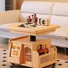 Carrinho Dobrável e Giratório de Mesa de Café Móvel para Apartamentos Pequenos, Mesa Lateral de Sofá, Armário Lateral, Mesa de Jantar de Dupla Finalidade, Mesa de Chá