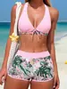 2027 Novo Maiô Feminino Estilo Europeu e Americano, Conjunto Biquíni Duas Peças com Saia Quadrada para Comércio Exterior, Biquíni, Moda Praia Amazon