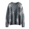 Baicai Rong 100% Cachemir Puro Otoño/Invierno 2026 Suéter Versátil de Cachemir Cepillado Estampado Cuello Redondo Temperamento Suave