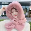 Gorro Cálido de Invierno para Ciclismo al Aire Libre para Hombre con Forro de Felpa, Cortavientos, Resistente al Frío, Engrosado, con Polaina para el Cuello Integrada, Gorro de Felpa con Capucha para Mujer