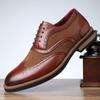 Zapatos de Cuero de Nuevo Estilo Transfronterizos para Hombre, Zapatos Casuales para Jóvenes, Zapatos Formales Brogue, Zapatos Cómodos y Transpirables para Hombre 26011
