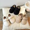 Zapatos tipo Birkenstock para niños, pantuflas de invierno forradas de felpa para mujer, zapatos de algodón de invierno de moda para niños, nuevo estilo engrosado para uso en exteriores, zapatos para niñas