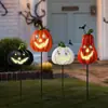 Nuevas decoraciones metálicas de suelo con cara de fantasma y calabaza de Halloween transfronterizas, accesorios de decoración exterior para parques de atracciones, adornos para centros comerciales