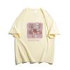 Camiseta de Algodón Blanco de Verano de Manga Corta para Mujer con Diseño Estampado Aspecto Holgado Adelgazante Talla Grande Top de Media Manga Largo Medio