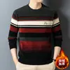 Suéter de Felpa para Hombre de Invierno Chenilla Espesado Tejido Papá Suéter de Punto para Hombre de Mediana Edad Ropa Térmica para Hombre