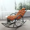Cadeira de Rattan com Suporte para Peso para Soneca de Lazer, Cama Confortável para Soneca, Cadeira de Balanço, Cadeira Reclinável, Cadeira Preguiçosa para Idosos, Varanda, Sala de Estar Adulta
