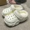 Em Estoque Entrega Rápida 2025 Inverno Tamancos de Pelúcia Eva para Mulheres, Adequados para Uso Externo, Dormitório Estudantil, Fofos, Quentes, Absorventes de Suor Algodão de Cachorro
