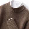 Suéter de Cachemira Grueso de Doble Hilo para Hombre de Cuello Alto Medio Holgado Color Sólido Suéter Interior de Punto Otoño e Invierno Nueva Camisa de Base para Negocios