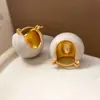 Pendientes de Aguja de Plata S925 con Nuevo Esmalte para Mujer Nicho Lujo Accesible Diseño Elegante Pendientes de Gama Alta Hebillas de Oreja al por Mayor