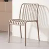 Silla de Comedor de Plástico Nórdico al por Mayor Sillón Moderno Casual Silla para Cafetería de Té con Leche Silla de Mesa de Comedor Hueca para Exteriores