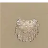 Flor de Luz de Luna Diamante Campana Plateada Pasador Étnico Miao Estilo Chino Nuevo Retro Pinza Lateral Pinza de Pato Accesorio de Alta Gama