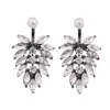 Pendientes de Imitación de Diamantes Transfronterizos Europeos y Americanos, Pendientes Largos de Moda y Creativos para Mujer, Clips para Orejas, Elegantes Pendientes de Tachuelas con Diamantes