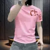Camiseta de Manga Corta de Lujo de Marca Europea de Moda para Hombre con Estampado de Motocicleta, Top de Media Manga para Hombres Jóvenes