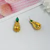 Pendientes dulces de moda estilo coreano, diseño de nicho, temperamento de alta gama, aretes de circonita con grietas de hielo brillantes, aguja de plata 925