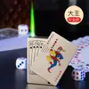 Estilo Popular de Influencer de Tiktok Encendedor Inflable de Carta de Póker Resistente al Viento Llama Verde de Gama Alta Nuevo Encendedor de Póker al por Mayor