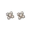 Pendientes de camelia tridimensionales de doble cara en blanco y negro para mujer, diseño avanzado de nicho, 2024