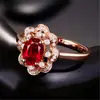 Deseo venta caliente anillo plateado anillo de compromiso anillo de rubí anillo de oro rosa joyería al por mayor femenino