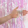 Cintas láser de colores para fotos de influencers, cortinas de lluvia para fiestas, dosel de cielo galáctico, sombra deslumbrante, decoración de techo impulsada por el viento para parques de atracciones
