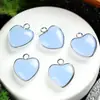 Piedra Natural Amatista Lapislázuli Lapislázuli 15 mm Colgante Borde de Amor Collar de Bricolaje Pendientes Accesorios de Joyería en Forma de Corazón