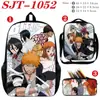 Riman Animation Accesorios de Muerte Mochila Escolar Juvenil Mochila Escolar Mochila Casual para Hombres y Mujeres Estuche para Lápices Set de Tres Piezas
