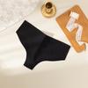 Ropa interior sexy sin costuras de seda helada para comercio exterior europeo y americano, suave, transpirable, de cintura baja, tanga ancha, color liso simple, en stock
