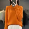 Nuevo suéter de lana para mujer, prêt-à-porter de alta gama, tejido de punto de lana con cuello alto apilado, suéter de lana transfronterizo para mujer, prenda interior de cuello alto