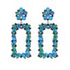 Europeu e americano retro exagerado grande quadrado S925 brincos de agulha de prata tendência da moda todos- combinar liga de diamante orelha jóias atacado
