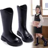 Botas Altas de Otoño e Invierno para Niñas, Nuevo Modelo 2025 Botas Altas Infantiles, Botas de Invierno Tipo Martin para Niñas, Botas de Cuero de Caña Alta con Forro de Felpa
